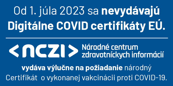 Banner Certifikát o vykonanej vakcinácii proti COVID-19